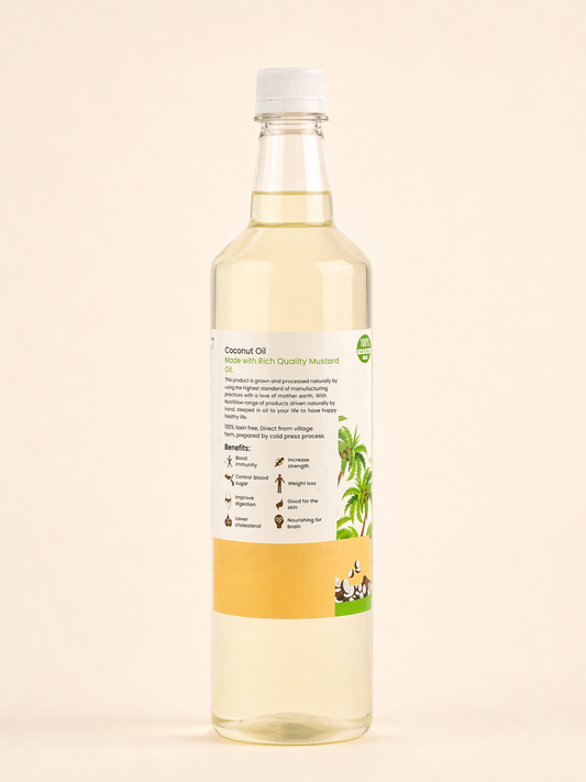 Natural Coconut Wooden Cold Pressed Oil | नारळ (खोबरेल) तेल | Natural Food Bazzar®
