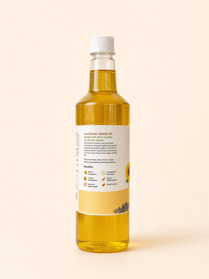 Natural Sunflower Wooden Cold Pressed Oil | सूर्यफूल तेल | Natural Food Bazzar®