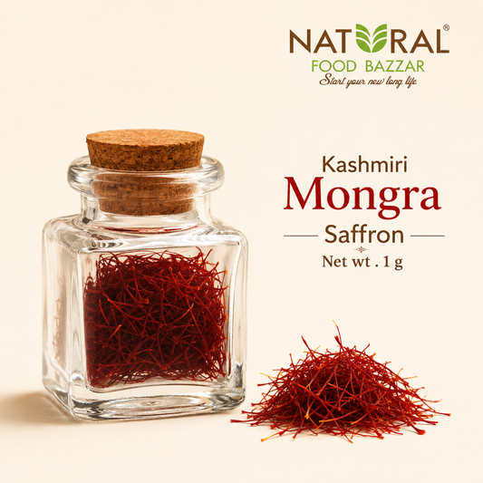 Natural Kashmiri Mongra Saffron (Keshar) | कश्मीरी मोंगरा केसर | Natural Food Bazzar®