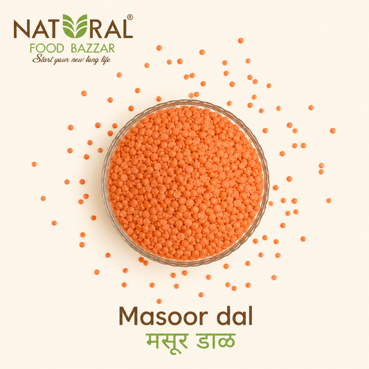 Natural Whole Desi Red Lentil (Masoor) | मसूर | Natural Food Bazzar®