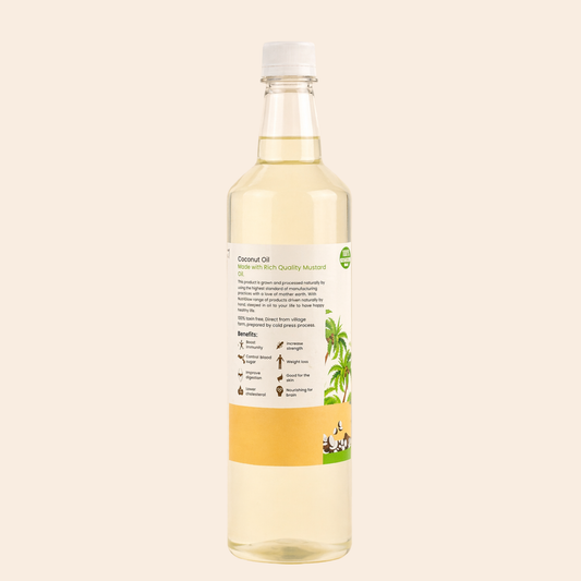 Natural Coconut Wooden Cold Pressed Oil | नारळ (खोबरेल) तेल | Natural Food Bazzar®