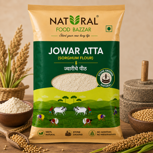 Natural Jowar Atta (Sorghum Flour) | ज्वारीचे पीठ | Natural Food Bazzar®