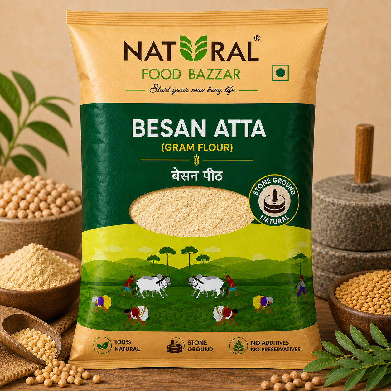 Natural Besan Atta (Gram Flour) | बेसन पीठ | Natural Food Bazzar®