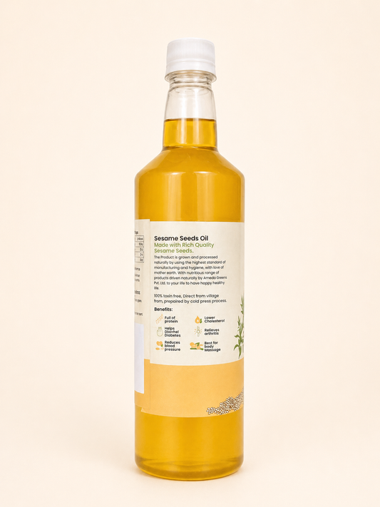 Natural Sesame Wooden Cold Pressed Oil | तीळ तेल | Natural Food Bazzar®