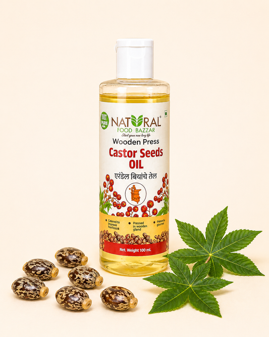 Natural Castor Wooden Cold Pressed Oil | एरंडेल तेल | Natural Food Bazzar®