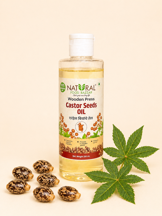 Natural Castor Wooden Cold Pressed Oil | एरंडेल तेल | Natural Food Bazzar®