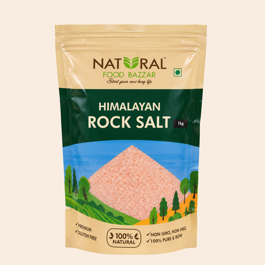 Natural Himalayan Pink Rock Salt | हिमालयन गुलाबी मीठ | 1kg | Natural Food Bazzar®