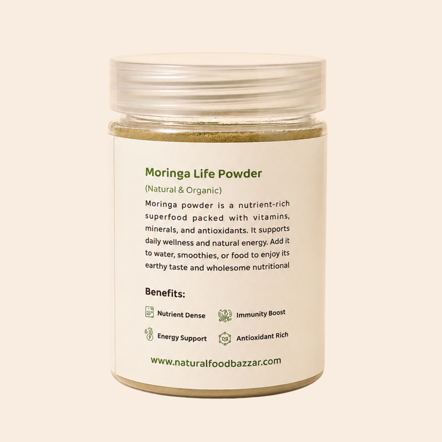 Natural Moringa Leaves Powder (Drumstick Leaf Powder) | मोरिंगा पावडर | Natural Food Bazzar®