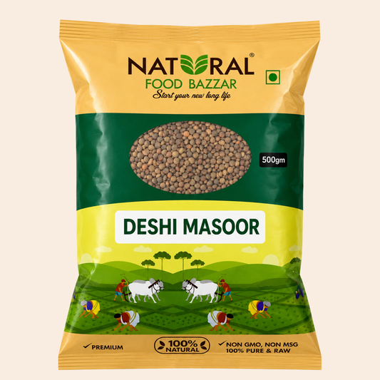 Whole Desi Red Lentil (Masoor) Unpolished | मसूर | Natural Food Bazzar®