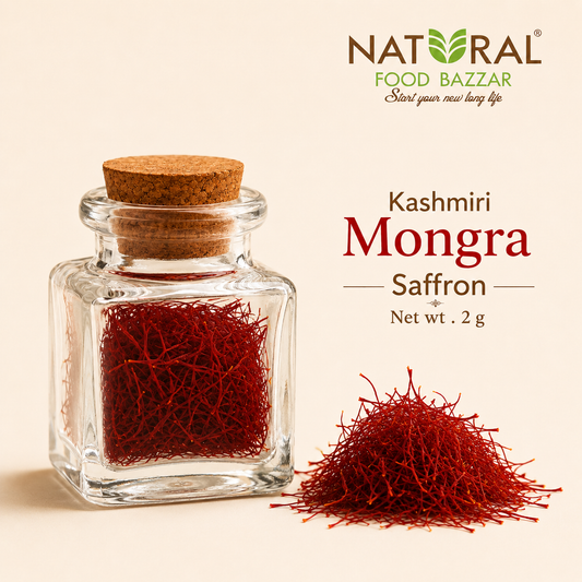 Natural Kashmiri Mongra Saffron (Keshar) | कश्मीरी मोंगरा केसर | Natural Food Bazzar®